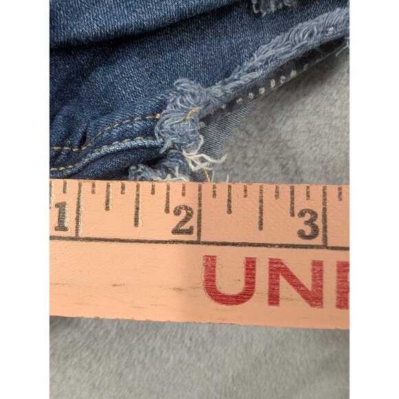 Amberican Eagle Denim Shorts Womens Size 4 Blue Cut Off Distressed Zipper Slits - Picture 8 of 16